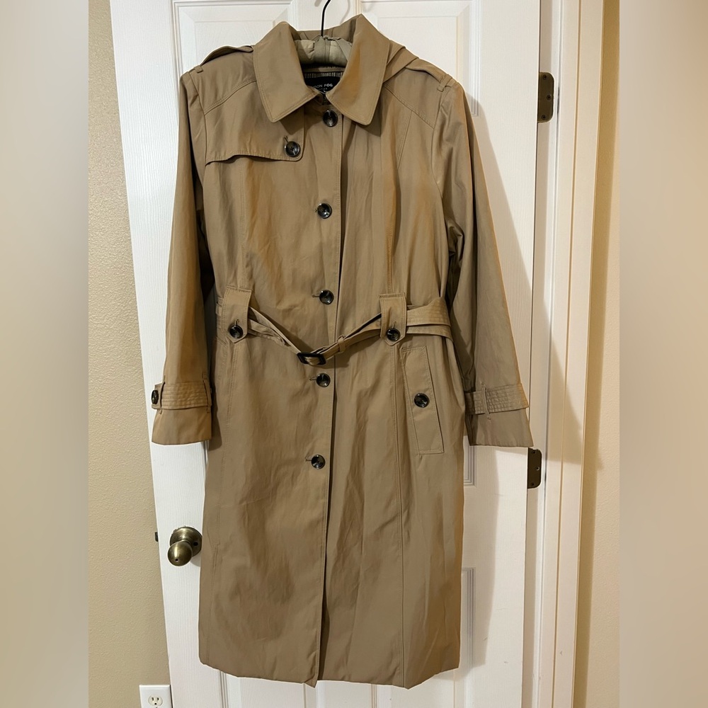 London Fog Women Classic Tan Trench Coat - Size XXL